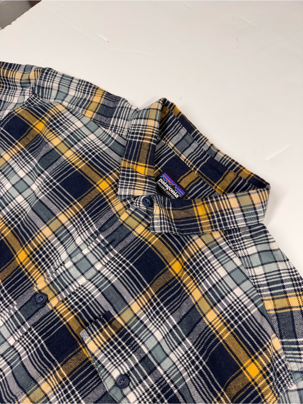 Patagonia Mens Large Organic Cotton Flannel Shirt Plaid Button Down Outdoors